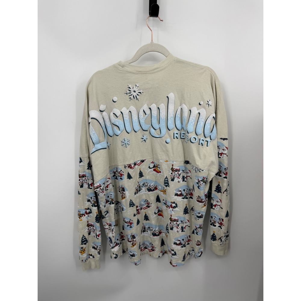 Disney Spirit Jersey Disneyland Resort Christmas Shirt Women XL Tan Holiday